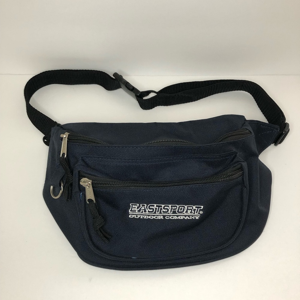 Eastsport NEW Vintage Navy Fanny Pack Waist Belt Bag Black Medium Sized 90’s